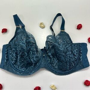 CCO Sculptress By Panache Teal Estel Full Cup Underwire Bra 42DD/E NWOT